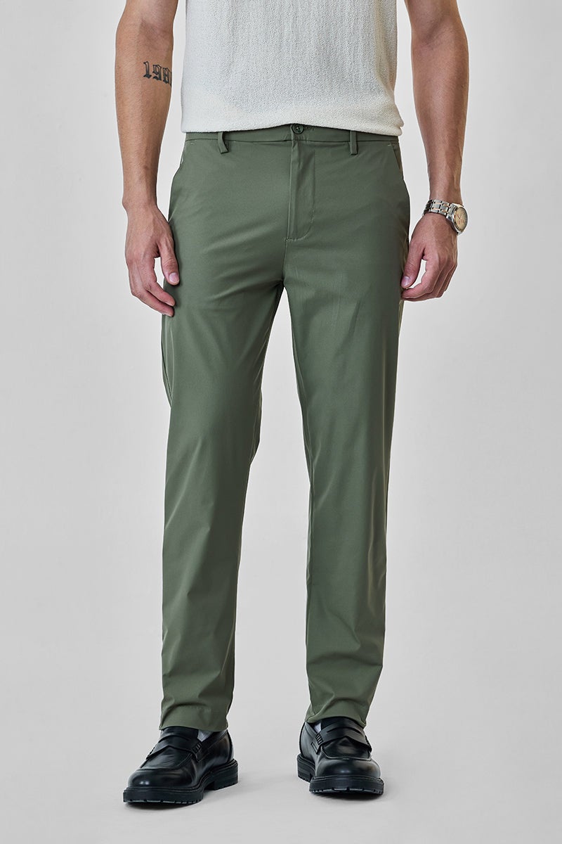 SNITCH Green Slim Fit Chinos - Image 1